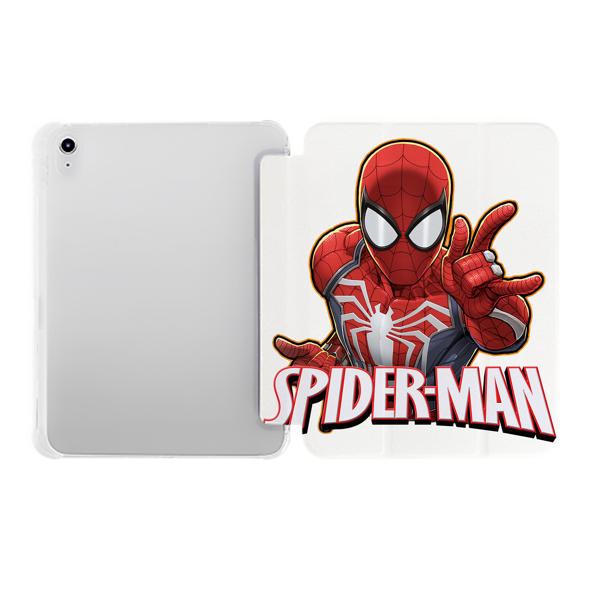 （画像用） Spider Man スパイダーマン IPad ケース ペン収納付き 三つ折りスタンド PUレザー×シリコン 対応機種9.5/10.5/10.9インチ